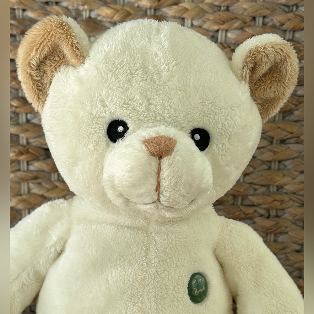 Harrods “My First Harrods” Teddy Bear Light Tan Cream/Ivory UK London 15” - Picture 5 of 16